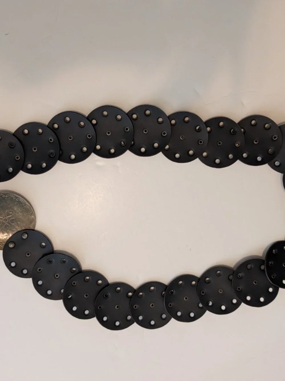 Vintage Boho Leather Brass Medallion Disc Belt